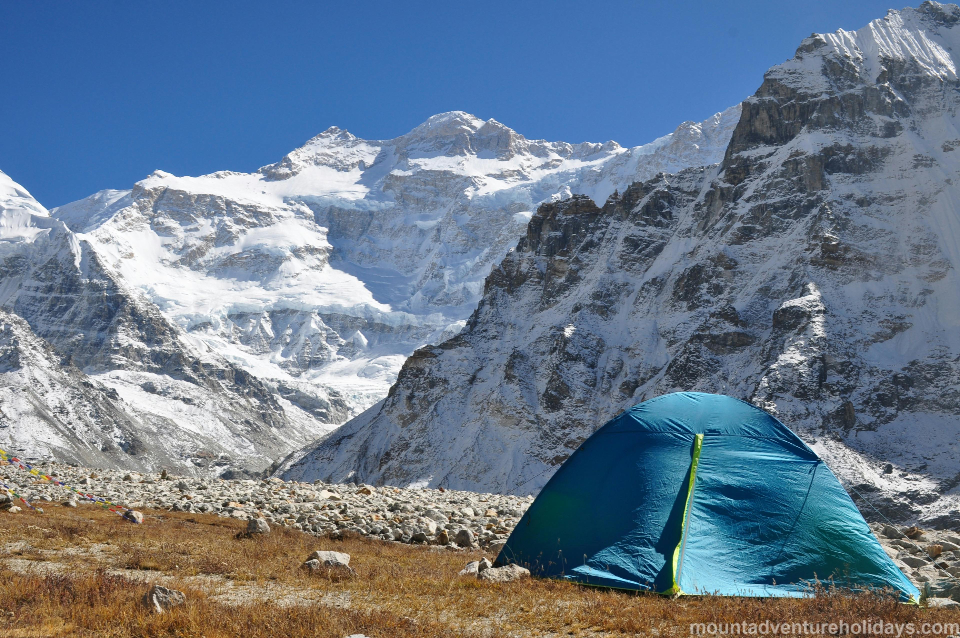 Camping near the base camp of mount Kanchenjunga